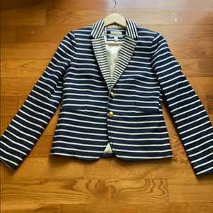 J.Crew navy striped blazer with shoulder pads